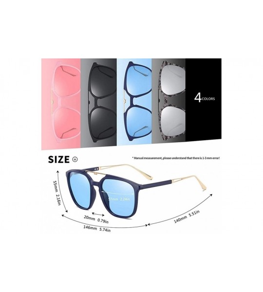 Square Polarized Oversized Sunglasses for Men Square Frame UV400 - C4silver Mirror - CM199HXGCNW $24.96