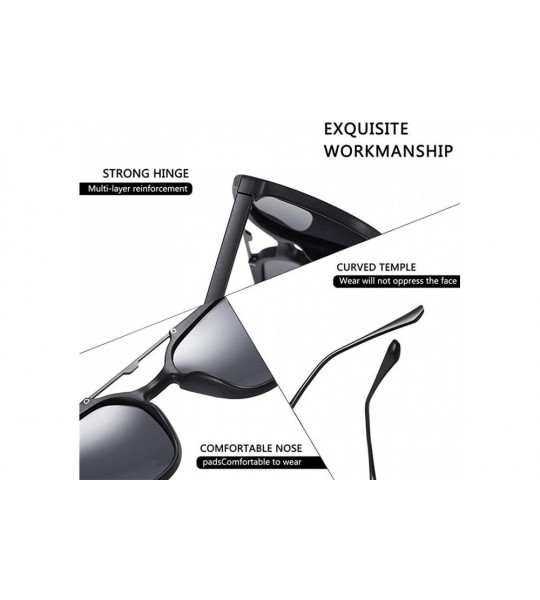 Square Polarized Oversized Sunglasses for Men Square Frame UV400 - C4silver Mirror - CM199HXGCNW $24.96