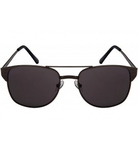 Rectangular Horned Rimmed Sunnies w/Double Brow Bar 5109-SD - Gunmetal - C1185XK6XOK $19.19