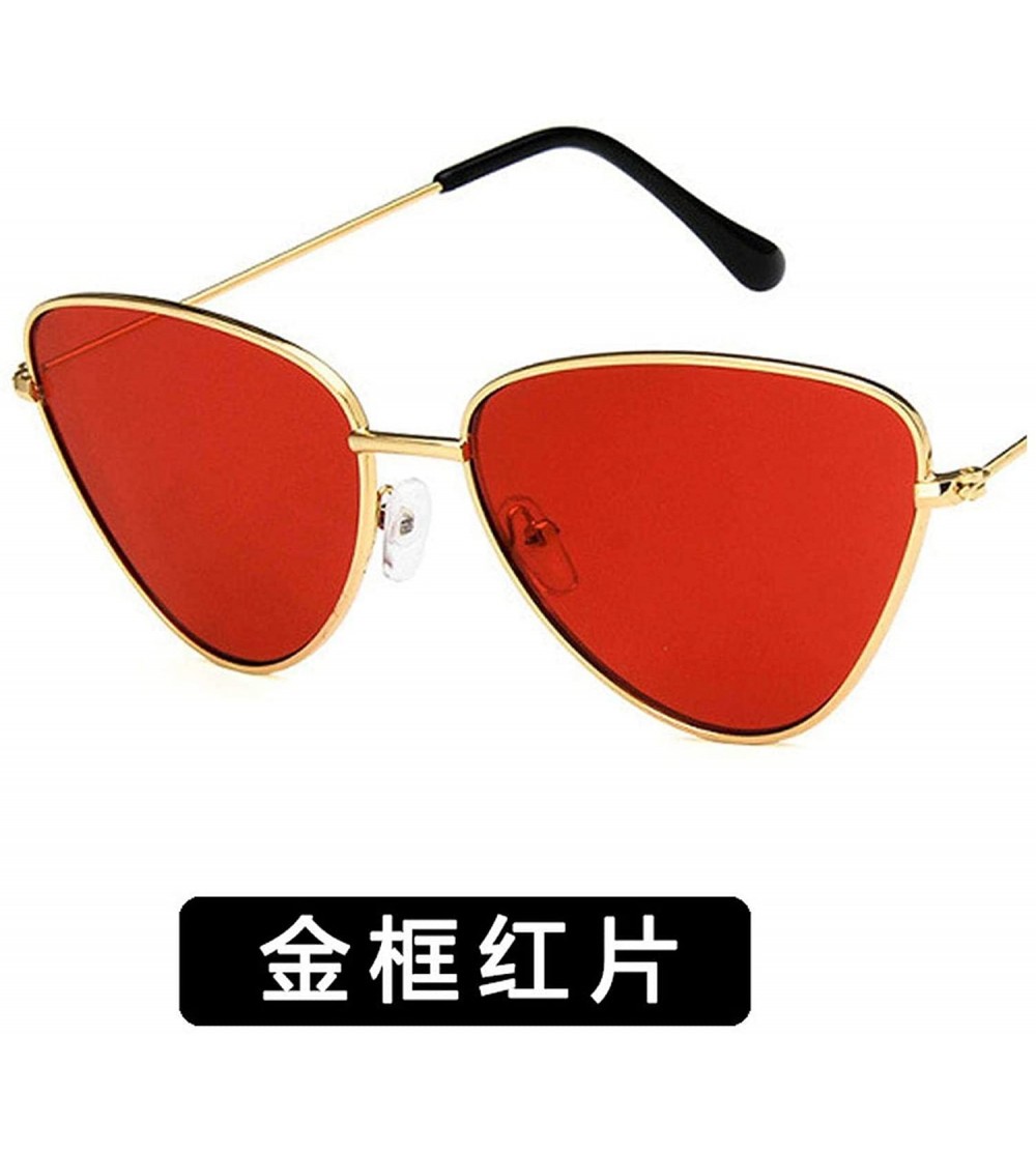 Semi-rimless Fashion Ladies Retro Cat Eye Women Sunglasses Tinted Color Lens Metal Big Frame Popular Classic Sun Glasses - 3 ...