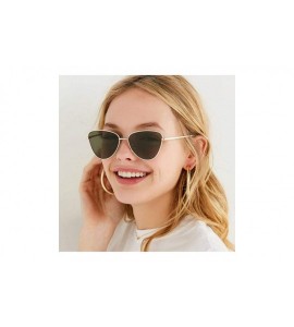 Semi-rimless Fashion Ladies Retro Cat Eye Women Sunglasses Tinted Color Lens Metal Big Frame Popular Classic Sun Glasses - 3 ...