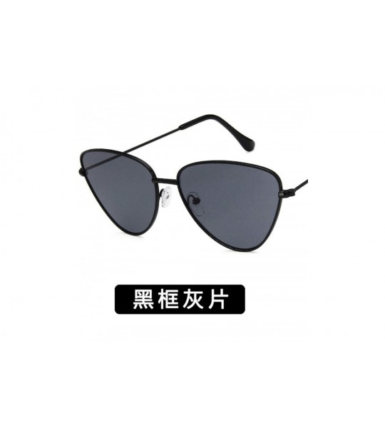 Semi-rimless Fashion Ladies Retro Cat Eye Women Sunglasses Tinted Color Lens Metal Big Frame Popular Classic Sun Glasses - 3 ...