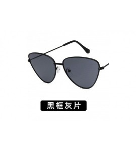 Semi-rimless Fashion Ladies Retro Cat Eye Women Sunglasses Tinted Color Lens Metal Big Frame Popular Classic Sun Glasses - 3 ...