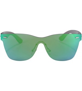 Butterfly One-piece Mirror Sunglasses UV400 Women's Summer Glasses-S71001 - Green - CJ18QI44UX6 $27.70