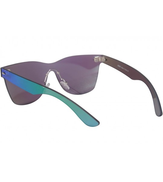 Butterfly One-piece Mirror Sunglasses UV400 Women's Summer Glasses-S71001 - Green - CJ18QI44UX6 $27.70