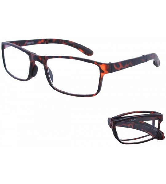 Rectangular Pocket Folding Reading Glasses with Cases R1399SC (Matte Tortoise - 1.75) - CG12GPL59EB $36.37
