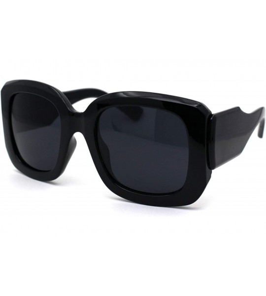 Butterfly Womens Thick Plastic 90s Mod Butterfly Designer Sunglasses - All Black - CM19624HITA $22.95