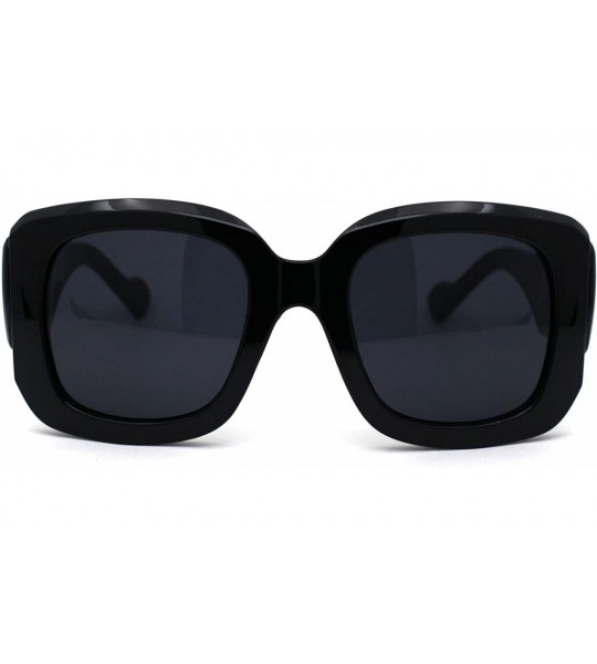 Butterfly Womens Thick Plastic 90s Mod Butterfly Designer Sunglasses - All Black - CM19624HITA $22.95