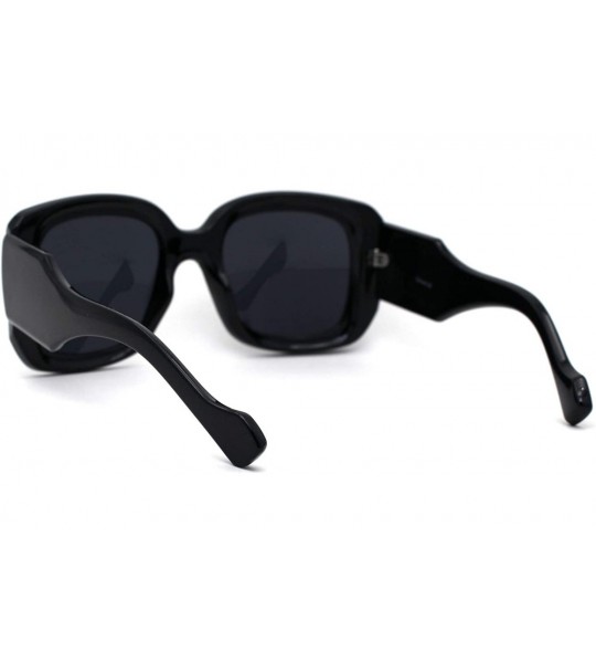 Butterfly Womens Thick Plastic 90s Mod Butterfly Designer Sunglasses - All Black - CM19624HITA $22.95