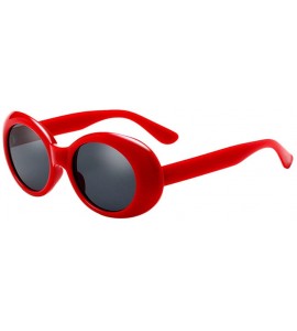 Oval Ladies Girls Oval Candy Color Eyewear UV400 Traveling Trekking Sunglasses - Red - C218CXCD5HL $30.99