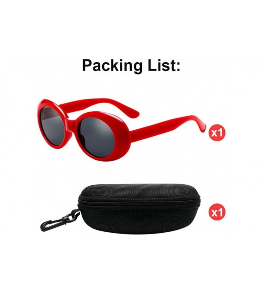 Oval Ladies Girls Oval Candy Color Eyewear UV400 Traveling Trekking Sunglasses - Red - C218CXCD5HL $30.99