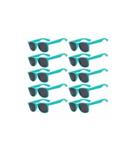 Aviator Vintage Retro Eyeglasses Sunglasses Smoke Lens 10 Pack Colored Colors Frame - Turquoise_10_pairs - CE1273DJ86Z $32.20