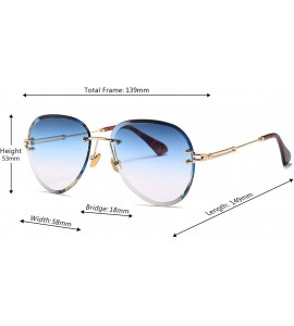 Round Fashion Men's and Women's Round Resin Lenses Oversized Sunglasses UV400 - Blue - CJ18N6ROOD6 $23.23