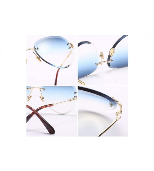 Round Fashion Men's and Women's Round Resin Lenses Oversized Sunglasses UV400 - Blue - CJ18N6ROOD6 $23.23