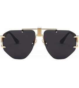 Rimless Oversized Frameless Sunglasses Men Punk Sun Glasses Women Retro Birthday Gift - Gold With Black - CT18I95QY27 $21.84