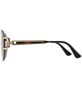 Rimless Oversized Frameless Sunglasses Men Punk Sun Glasses Women Retro Birthday Gift - Gold With Black - CT18I95QY27 $21.84