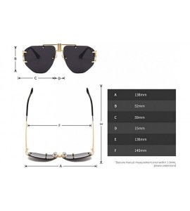 Rimless Oversized Frameless Sunglasses Men Punk Sun Glasses Women Retro Birthday Gift - Gold With Black - CT18I95QY27 $21.84