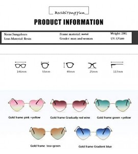 Goggle Ladies Heart Shaped Sunglasses Metal Women Designer Fashion Rimless Lenses Sun Glasses - C1 - CE18Y7E7HS9 $41.74