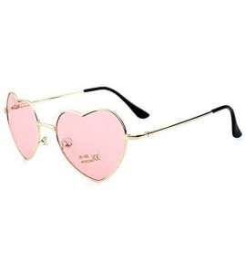 Goggle Ladies Heart Shaped Sunglasses Metal Women Designer Fashion Rimless Lenses Sun Glasses - C1 - CE18Y7E7HS9 $41.74