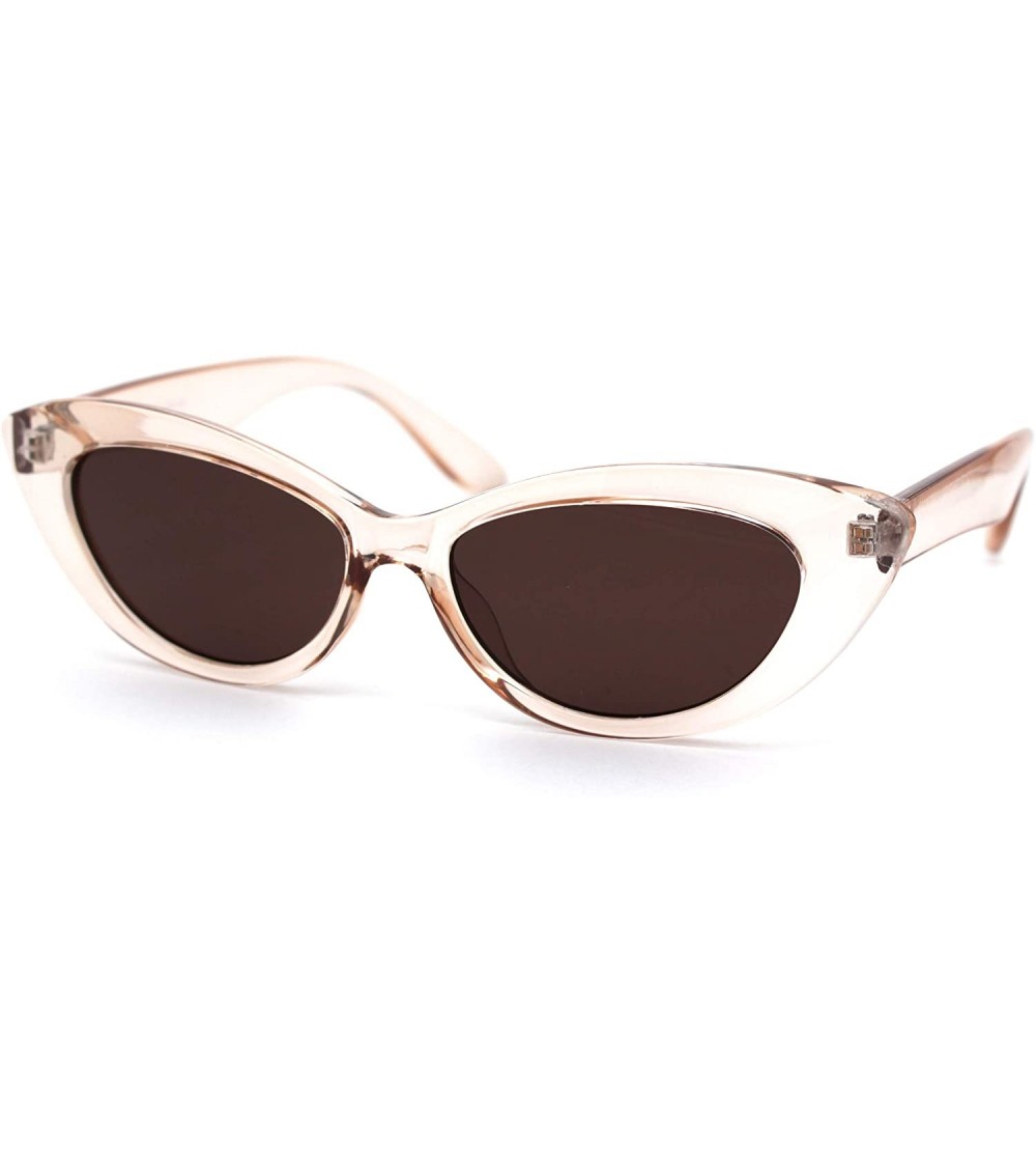 Cat Eye Womens Mod Thick Plastic Cat Eye Gothic Sunglasses - Beige Brown - CA18X2YKWW4 $19.58