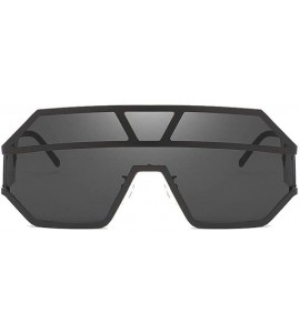 Rectangular Personality Oversized Sunglasses Protection - Black - CZ18XYQNTKT $62.34