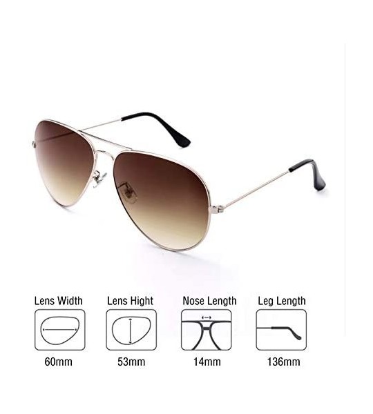 Aviator Polarized Aviator Sunglasses for Women and Men - Classic Pilot Style Glasses-UV 400 - Brown - C0194DX6LRW $27.74