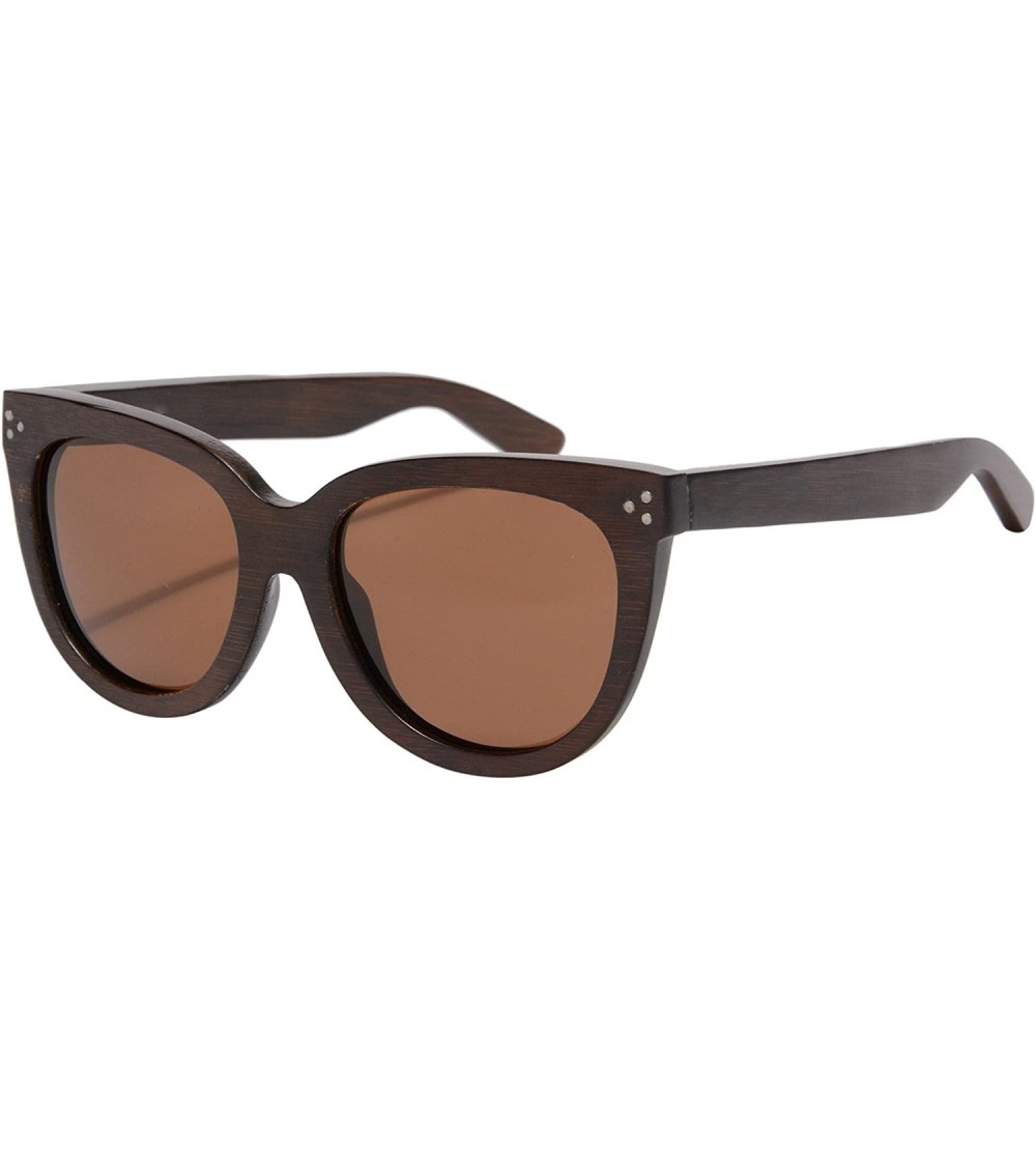 Wayfarer Polarized Wood Sunglasses Men's Wooden Eyewear UV400 Protective Sunglasses-6080 - Brown- Brown - CB17YXLZHYO $53.25