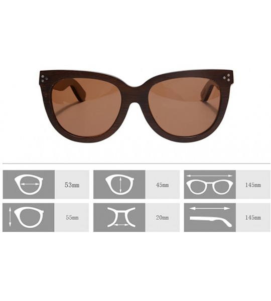 Wayfarer Polarized Wood Sunglasses Men's Wooden Eyewear UV400 Protective Sunglasses-6080 - Brown- Brown - CB17YXLZHYO $53.25