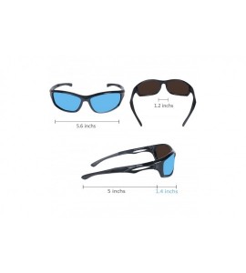 Sport Basics Polarized Tr90 Unbreakable Frame Sports Sunglasses for Outdoor - Black/Black With Blue Lens - CJ182EDHQU9 $38.50