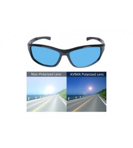 Sport Basics Polarized Tr90 Unbreakable Frame Sports Sunglasses for Outdoor - Black/Black With Blue Lens - CJ182EDHQU9 $38.50