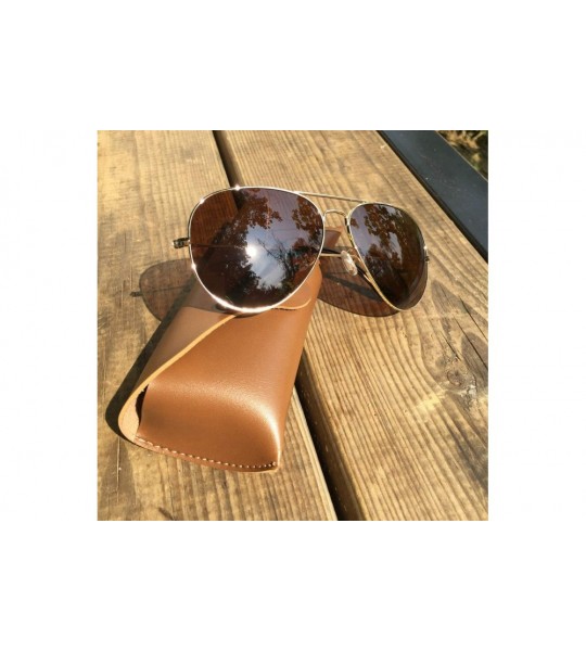 Aviator Polarized Aviator Sunglasses for Women and Men - Classic Pilot Style Glasses-UV 400 - Brown - C0194DX6LRW $27.74