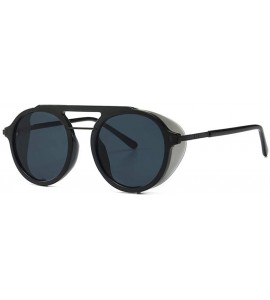 Rectangular Steampunk Sunglasses Street - C1 Bright Black Grey Flake - CO18W53GN6Z $35.85