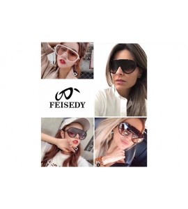 Round Oversized One Piece Sunglasses Women Men Fahion Siamese Lenses Retro Design B2580 - Black - CA196QZR3M0 $27.64