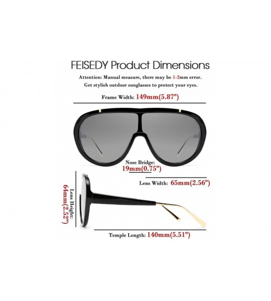 Round Oversized One Piece Sunglasses Women Men Fahion Siamese Lenses Retro Design B2580 - Black - CA196QZR3M0 $27.64