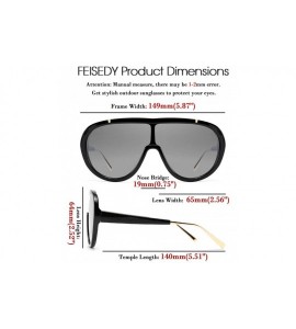 Round Oversized One Piece Sunglasses Women Men Fahion Siamese Lenses Retro Design B2580 - Black - CA196QZR3M0 $27.64