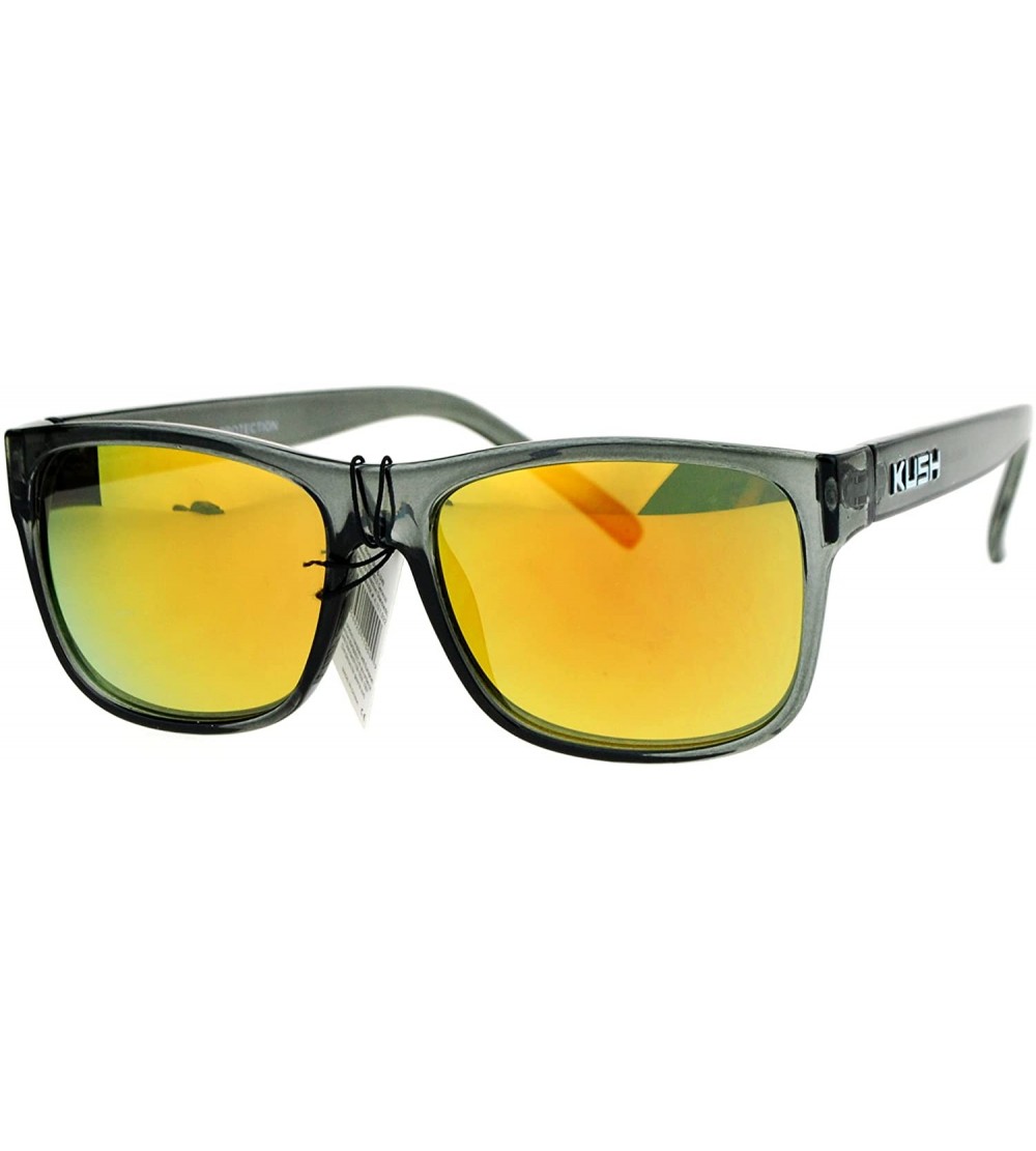 Square KUSH Unisex Sunglasses Slate Gray Square Frame Mirror Lens UV 400 - Gray (Orange Mirror) - CR186SS9TH9 $18.67