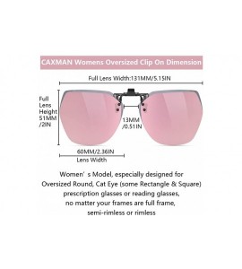 Rimless Polarized Clip On Sunglasses for Women Over Prescription Glasses Oversized - C6190L032U4 $30.12