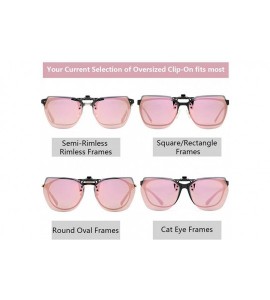 Rimless Polarized Clip On Sunglasses for Women Over Prescription Glasses Oversized - C6190L032U4 $30.12