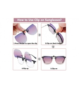 Rimless Polarized Clip On Sunglasses for Women Over Prescription Glasses Oversized - C6190L032U4 $30.12