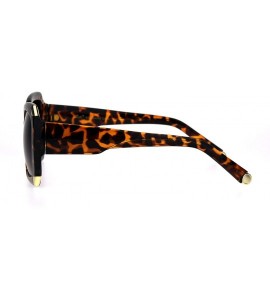 Rectangular Womens Mod Design Elegant Luxury Fashion Rectangular Sunglasses - Tortoise Brown Smoke - C618IDU08RE $23.05