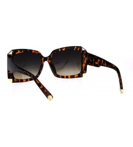 Rectangular Womens Mod Design Elegant Luxury Fashion Rectangular Sunglasses - Tortoise Brown Smoke - C618IDU08RE $23.05