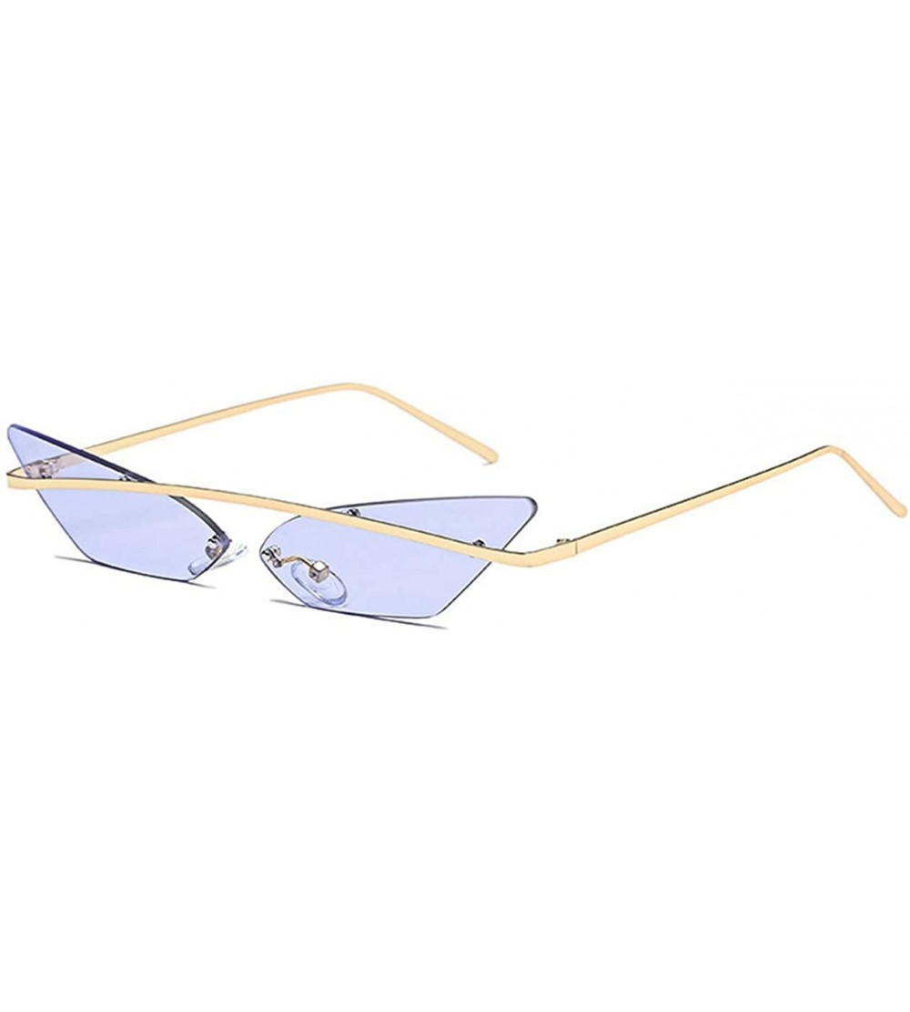Butterfly Cat Eye Trend Fashion Sunglasses Metallic Film Eyewear - Purple Color - CJ18IWQNQAR $30.74