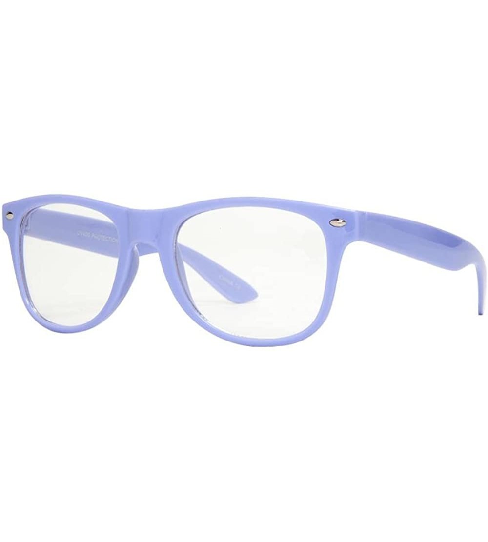 Square Horn-Rimmed Clear Sunglasses - Lilac - CS12NUP3XD6 $16.54