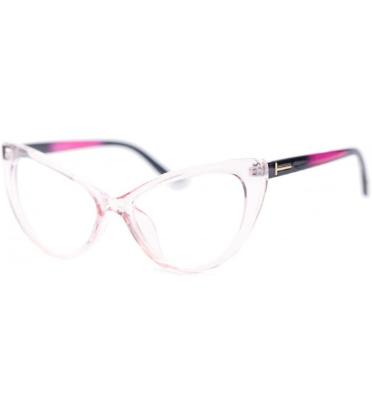 Butterfly Womens Oversized Fashion Cat Eye Eyeglasses Frame Large Reading Glasses - Pink With Colorful Arm - CP18COY2ZTX $26.62