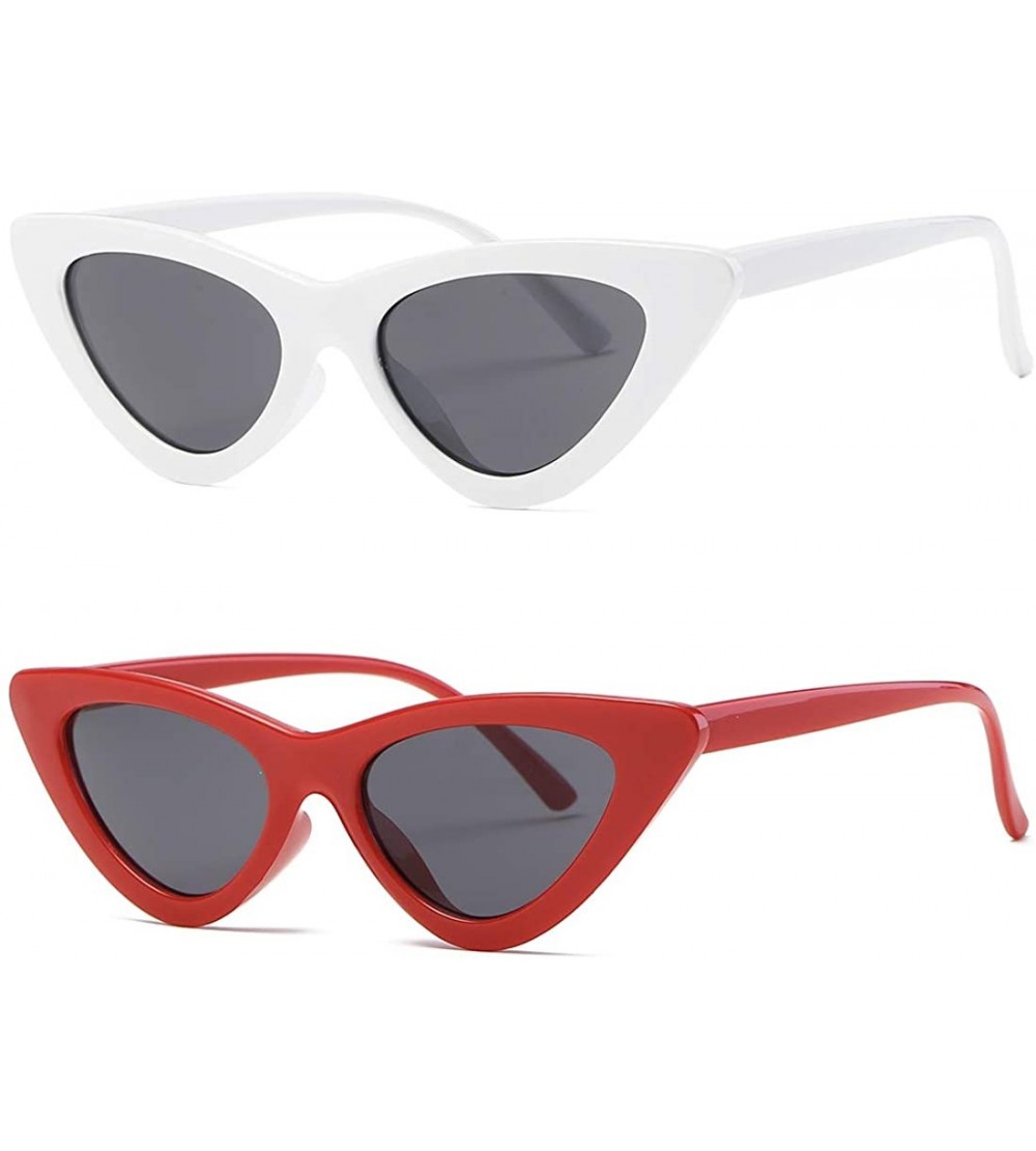 Round Cat Eye Sunglasses Women Clout Goggles Kurt Cobain Retro Sun Glasses K0566 - CJ18AH4Z9RH $19.70