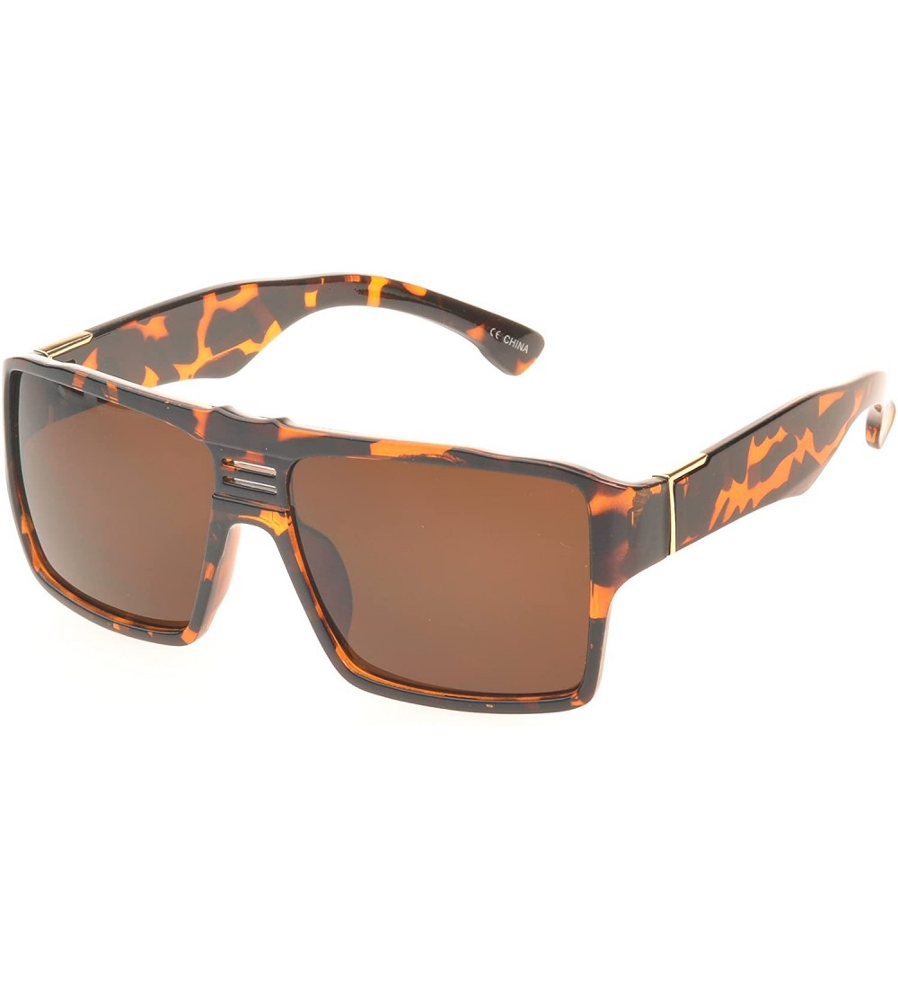 Shield 'Delano' Rectangle Fashion Sunglasses - Leopard - CU11ORPUONJ $21.88