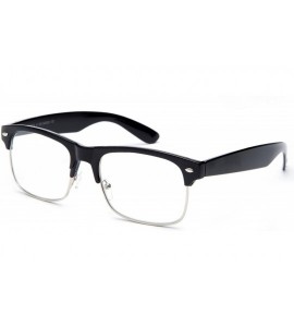 Oversized Babo" Slim Oval Style Celebrity Fashionista Pattern Temple Reading Glasses Vintage - 9055 Black/Silver - CE12689APT...