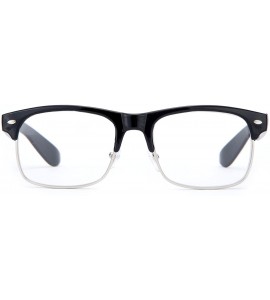 Oversized Babo" Slim Oval Style Celebrity Fashionista Pattern Temple Reading Glasses Vintage - 9055 Black/Silver - CE12689APT...