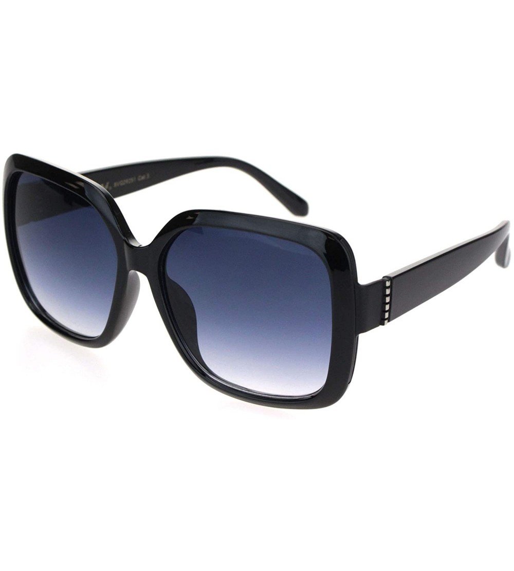 Rectangular Womens Chic Squared Rectangular Butterfly Plastic Sunglasses - Black Smoke - C618OQWE8OM $23.62