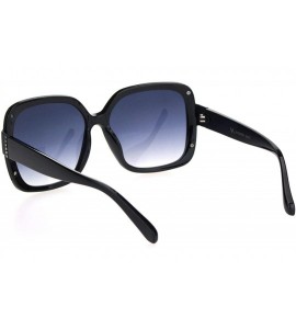 Rectangular Womens Chic Squared Rectangular Butterfly Plastic Sunglasses - Black Smoke - C618OQWE8OM $23.62